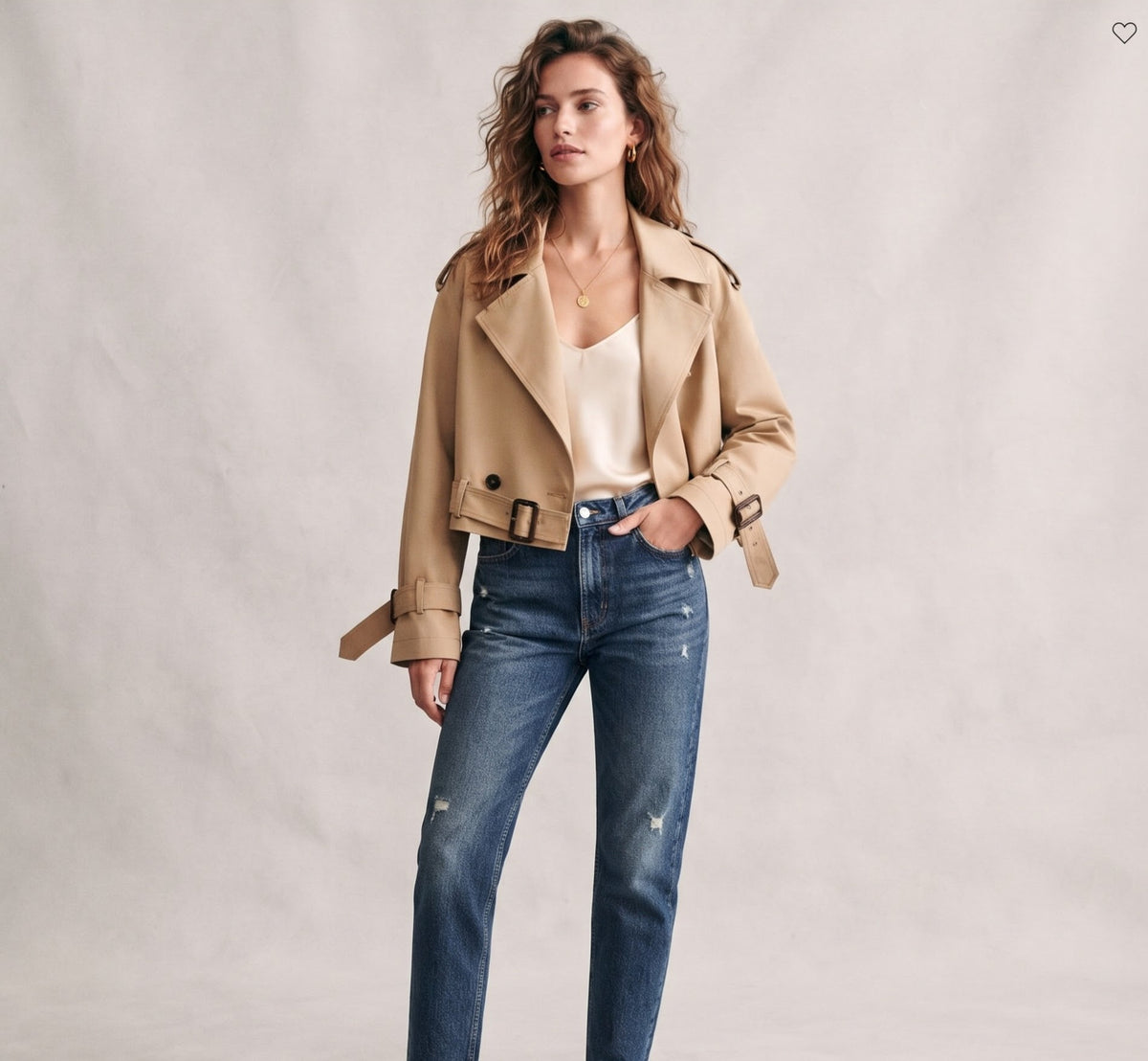 SHORT DOUBLE-BREASTED TRENCH COAT