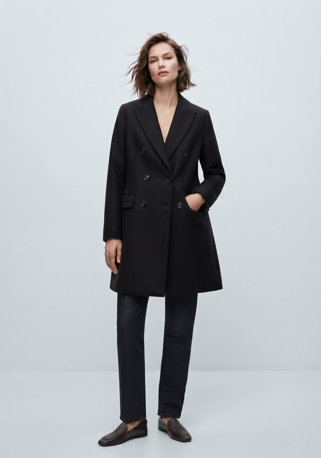 MANTEAU CROISÉ EN TISSU STRUCTURÉ